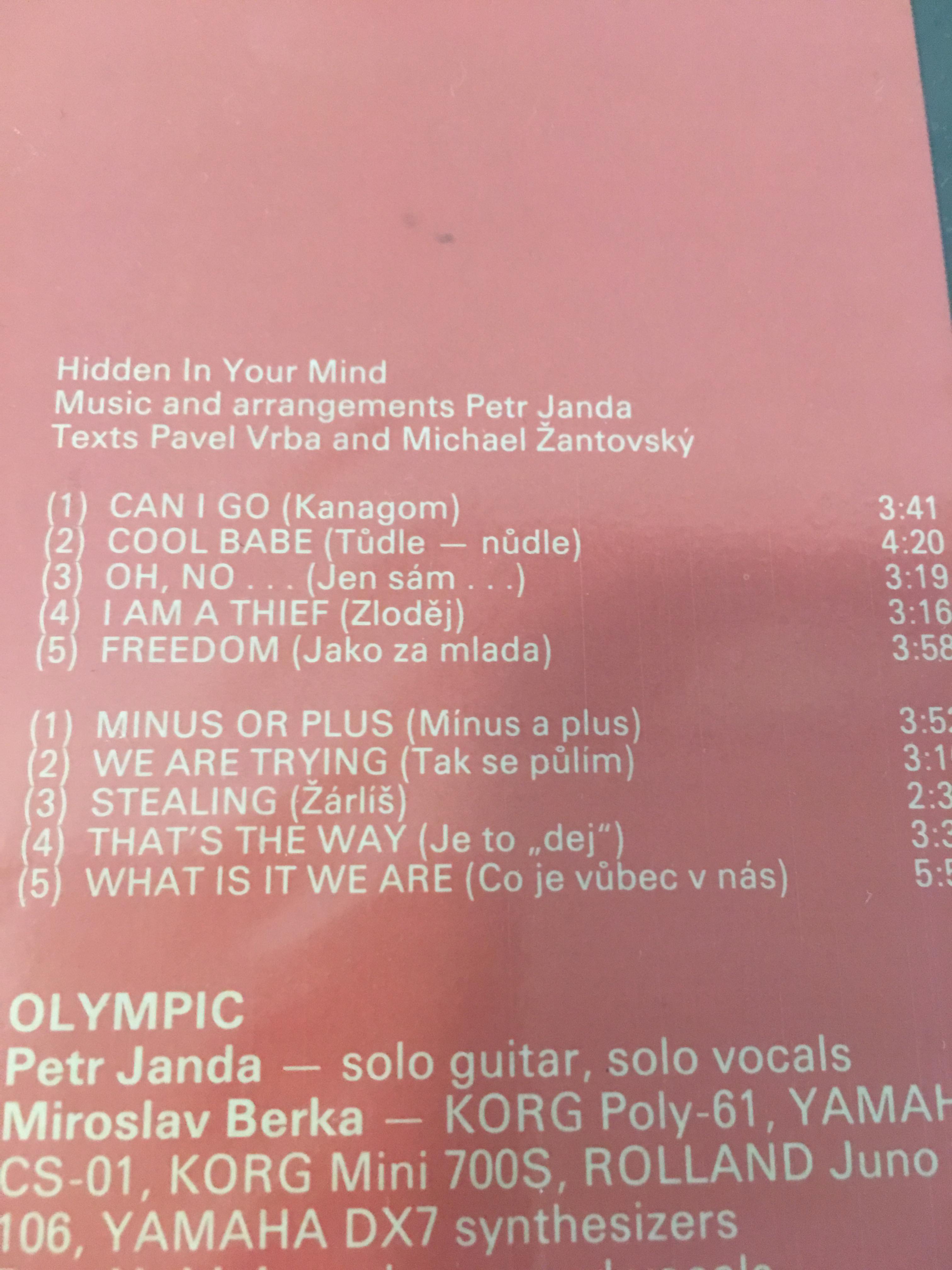 LP OLYMPIC: HIDDEN IN YOUR MIND 