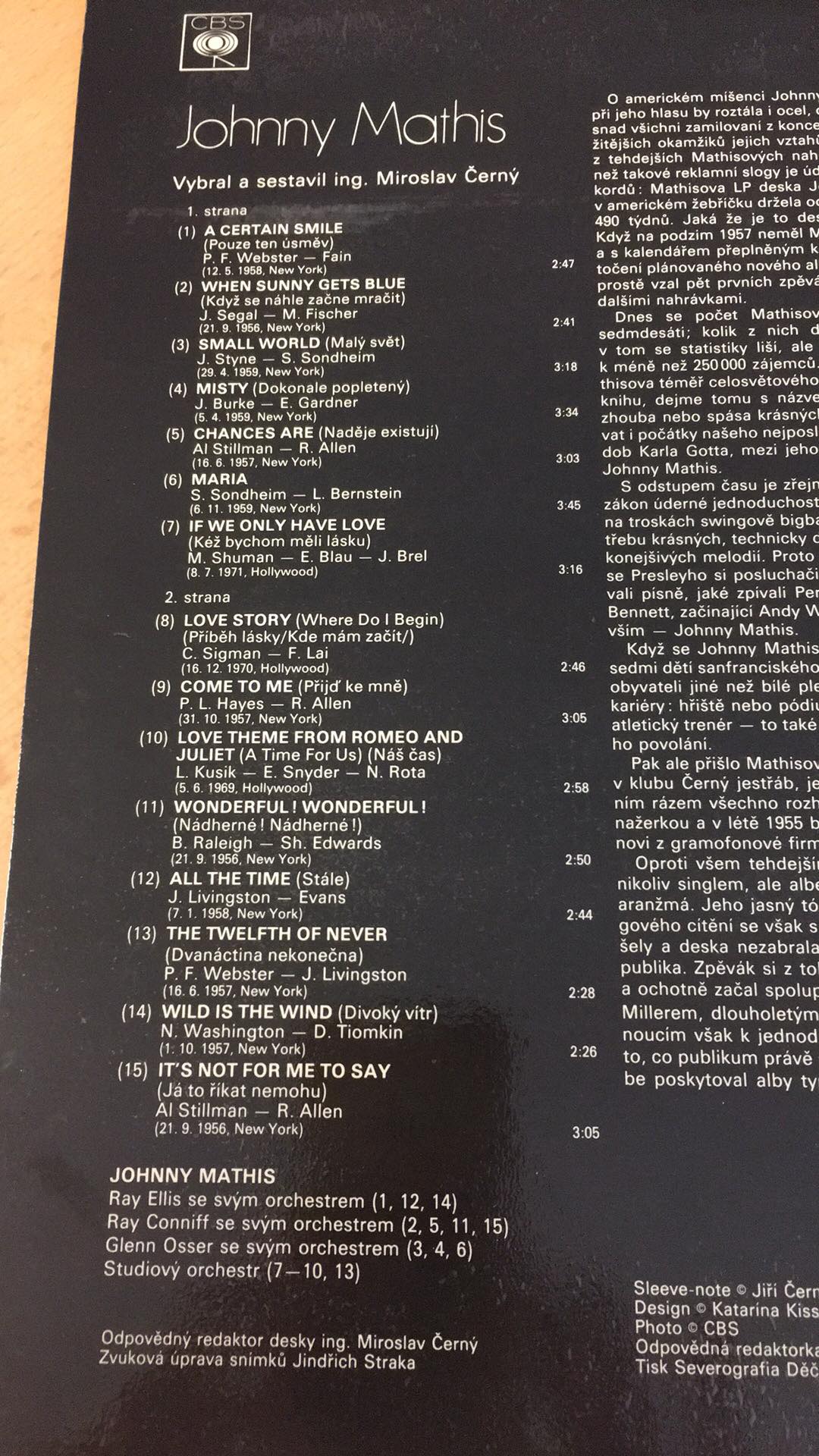 LP - Johnny Mathis