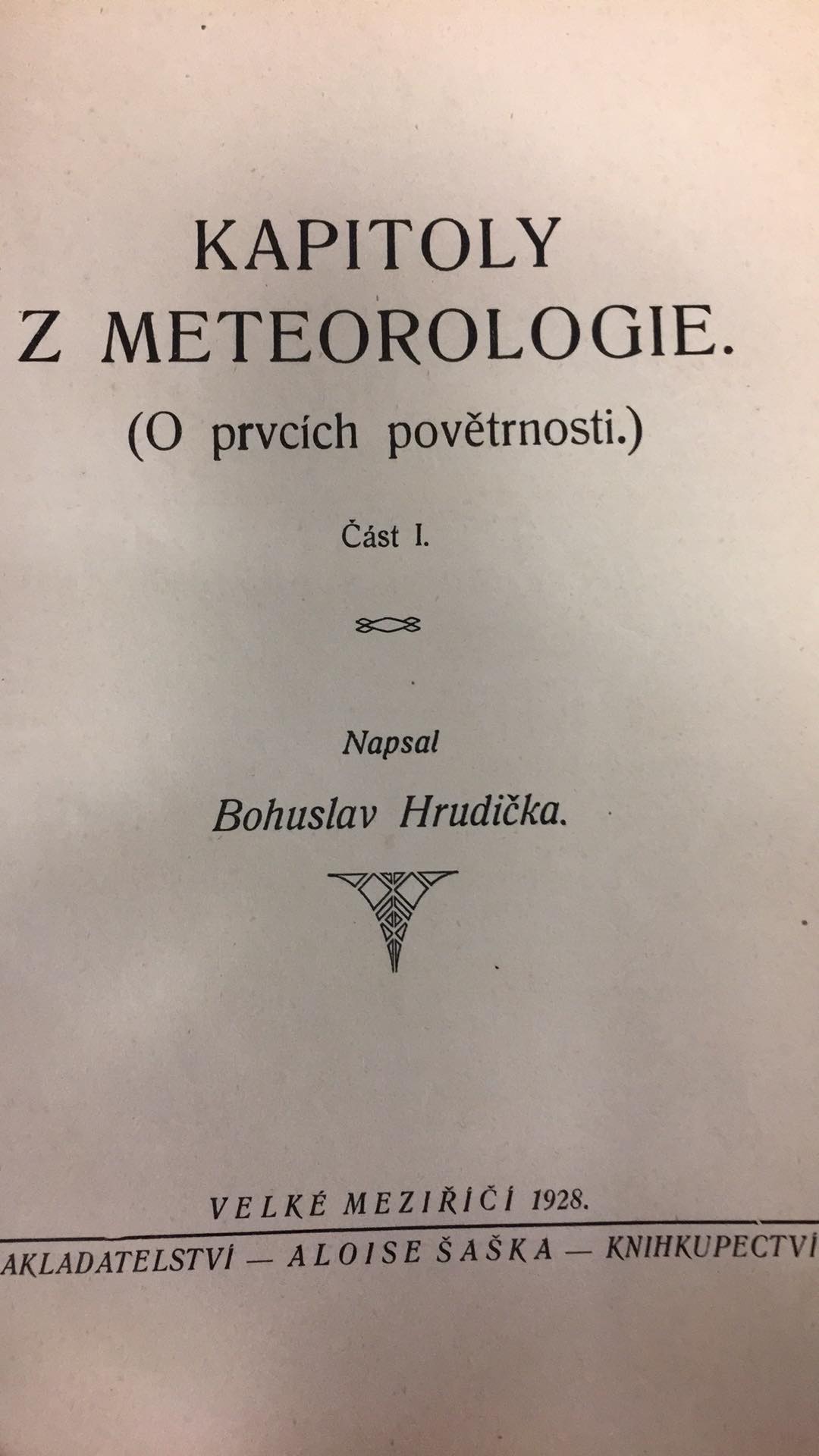 Bohuslav Hrudička - Kapitoly z meteorologie