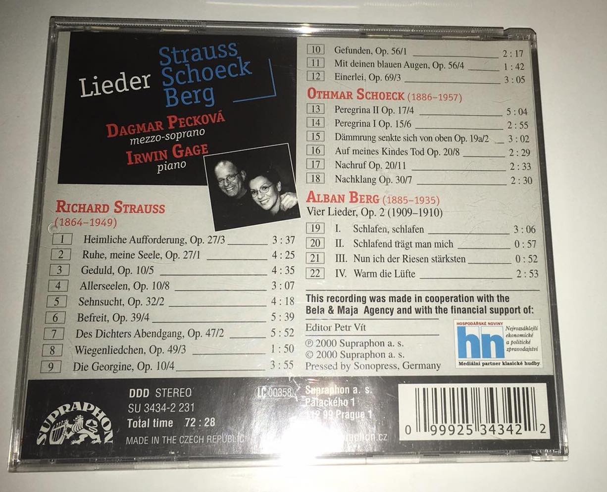 CD Dagmar Pecková Irwin Gage