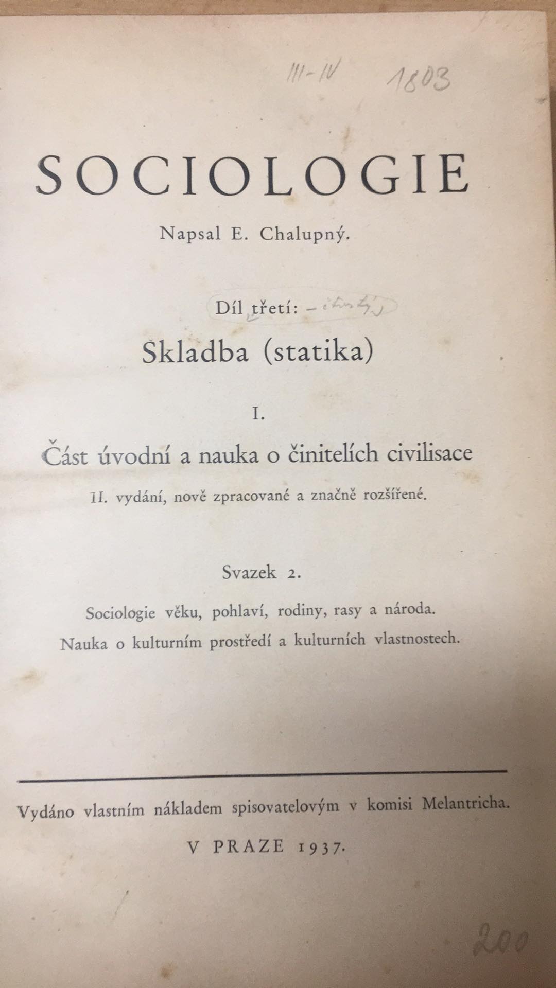 E. Chalupný - Sociologie