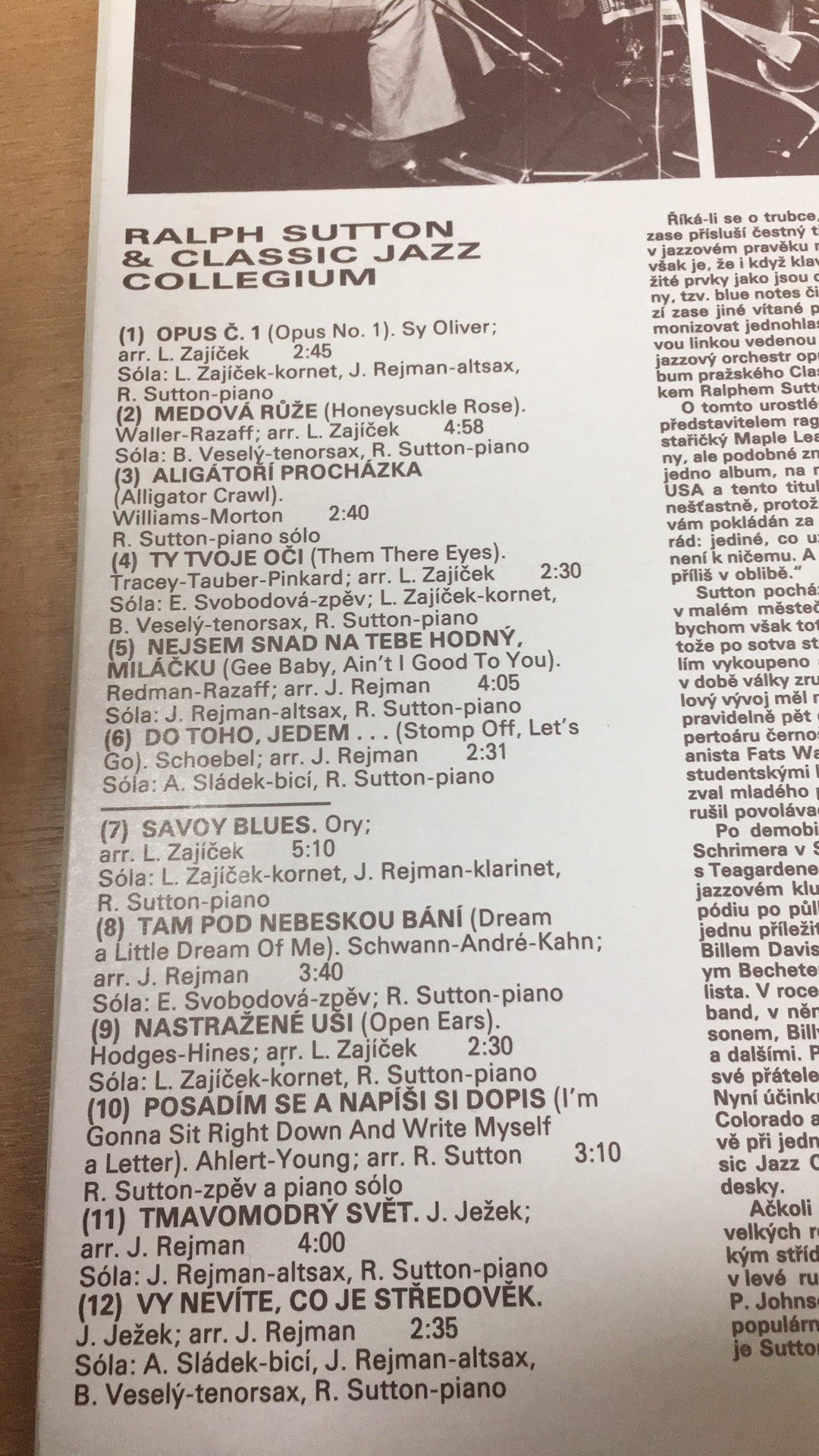 LP RALPH SUTTON & CLASSIC JAZZ COLLEGIUM