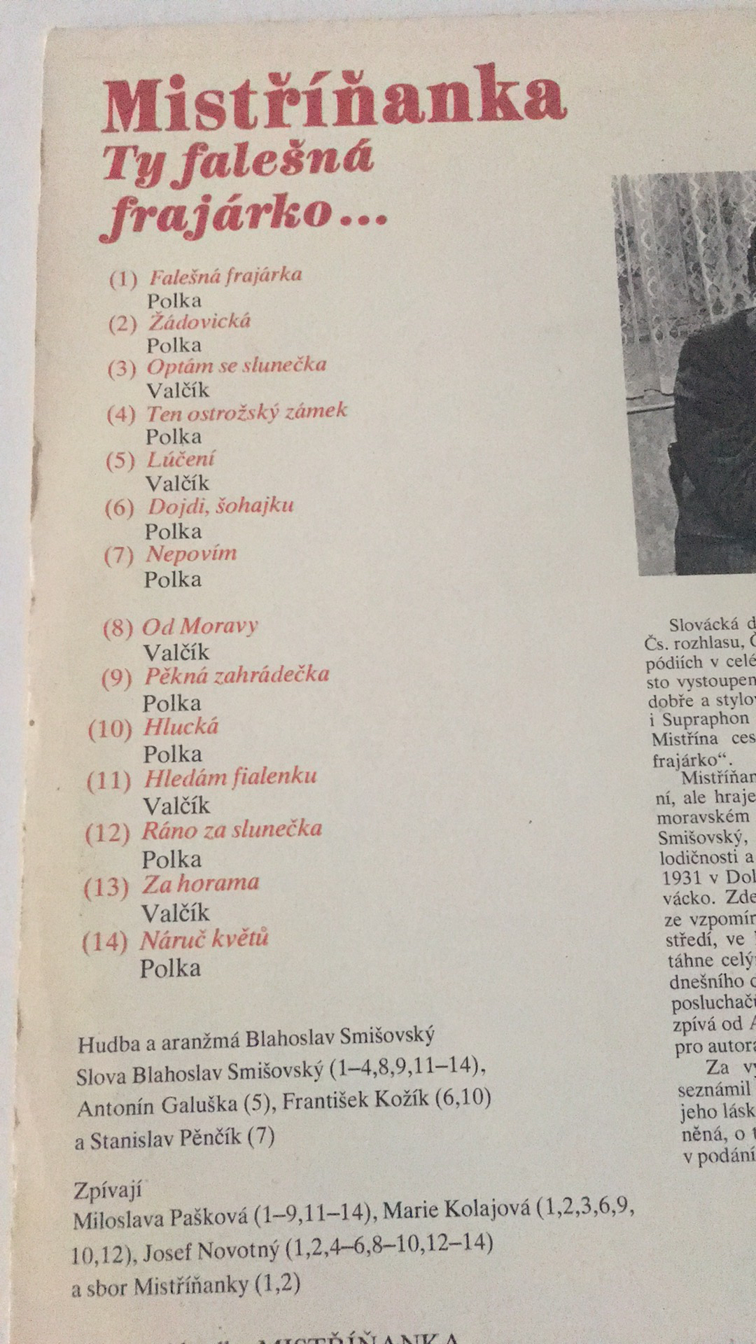 LP Mistříňanka Ty falešná frajárko...