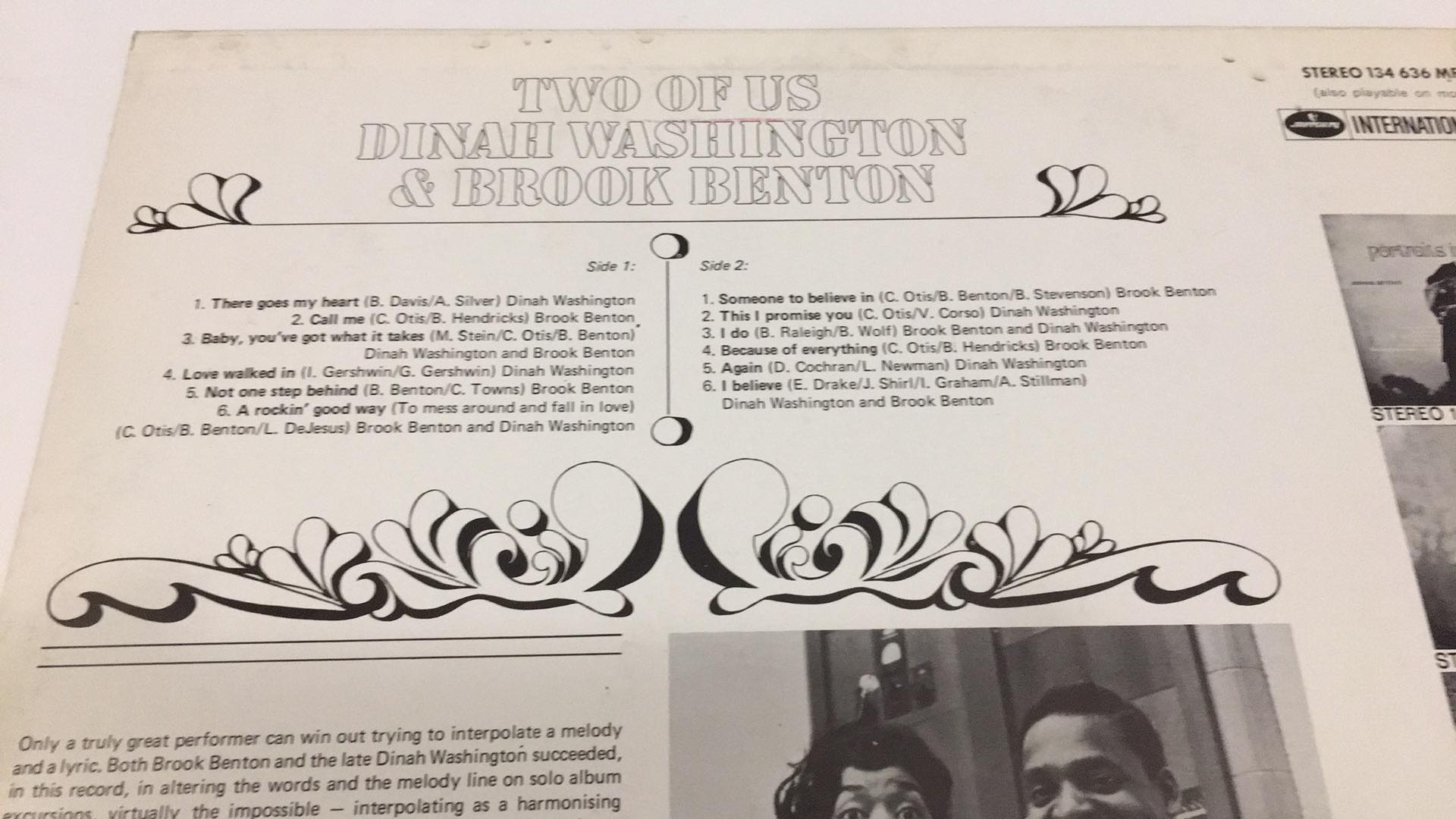LP TWO OF US DINAH WASHINGTON & BROOK BENTON