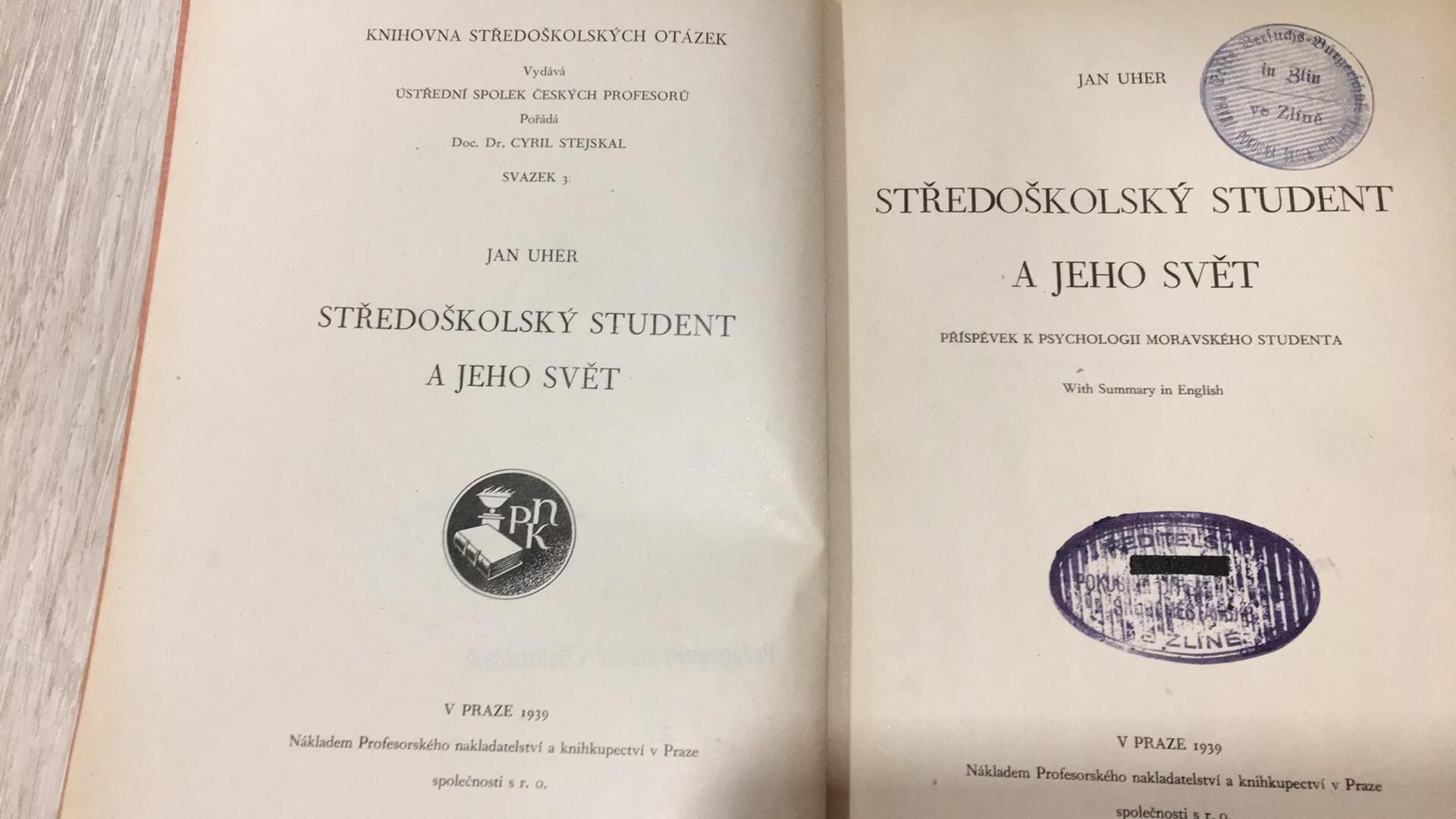 Jan Uher - Středoškolský student a jeho svět