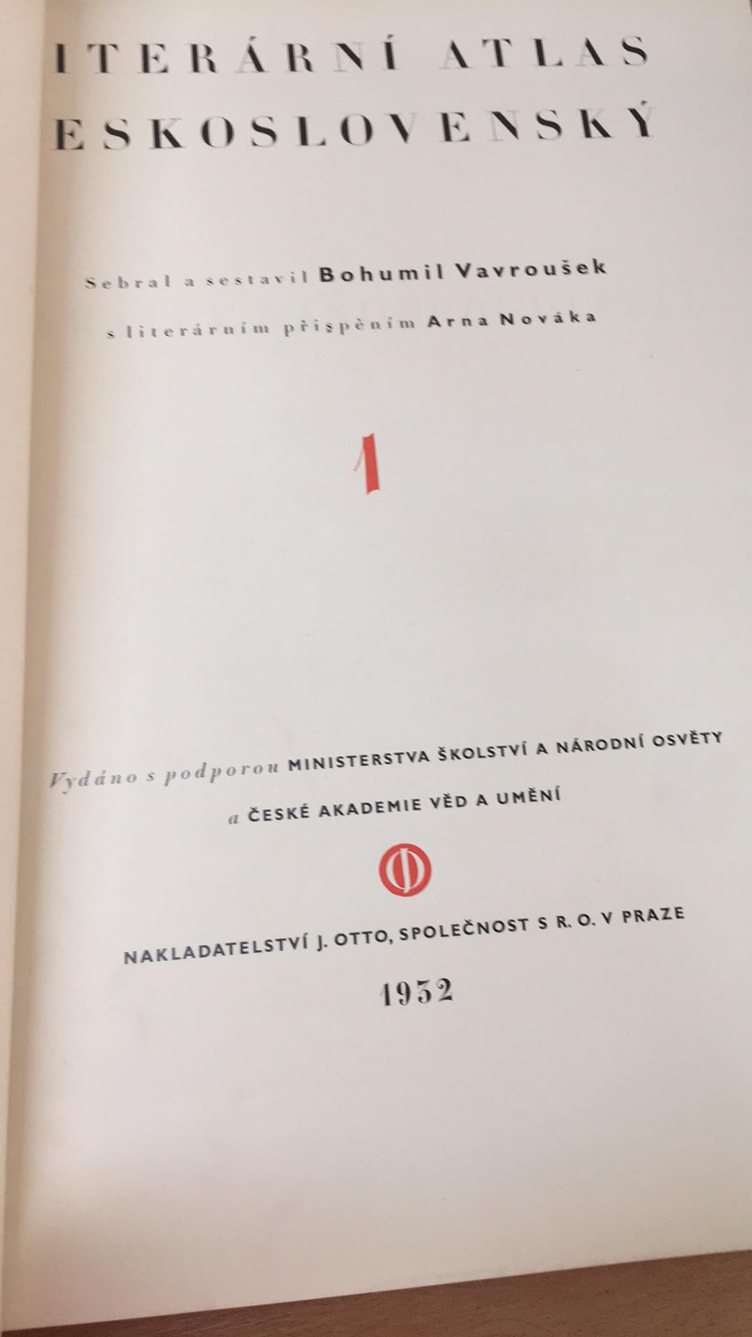 LITERÁRNÍ ATLAS - DÍL PRVNÍ