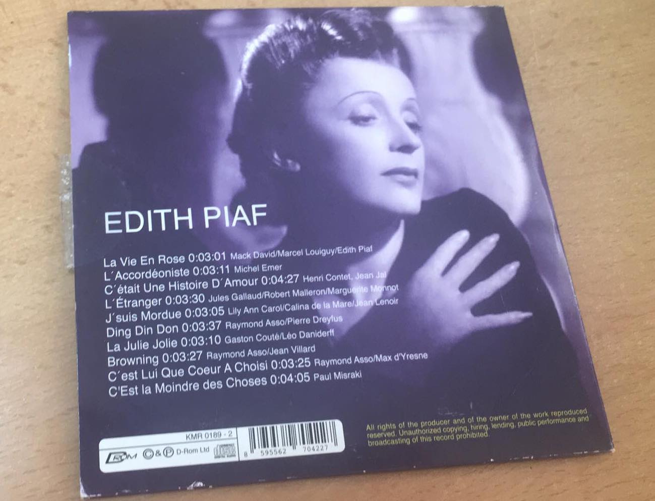 CD EDITH PIAF - LA VIE EN ROSE
