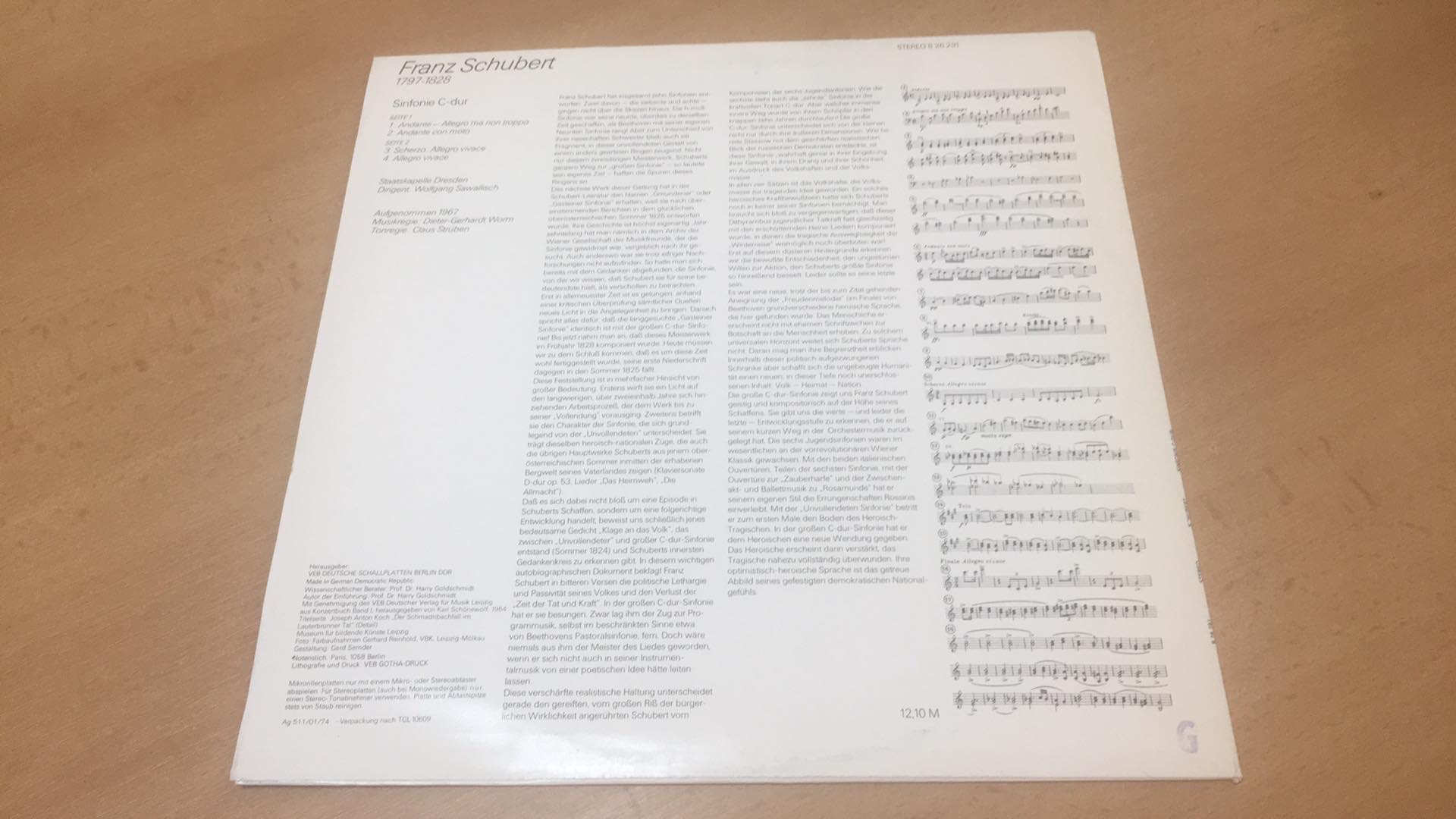 LP SCHUBERT - SINFONIE C - DUR