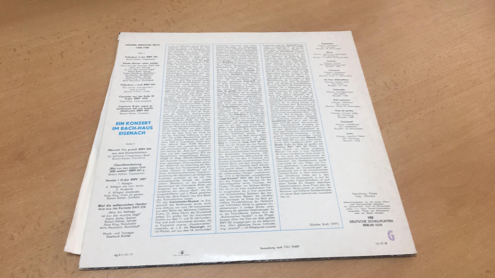 LP KONZERT IM BACH - HAUS EISENACH