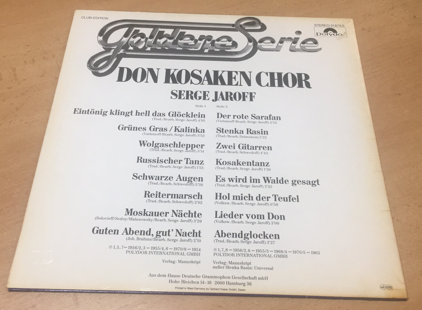 LP GOLDENE SERIE - DAN KOSAKEN CHOR
