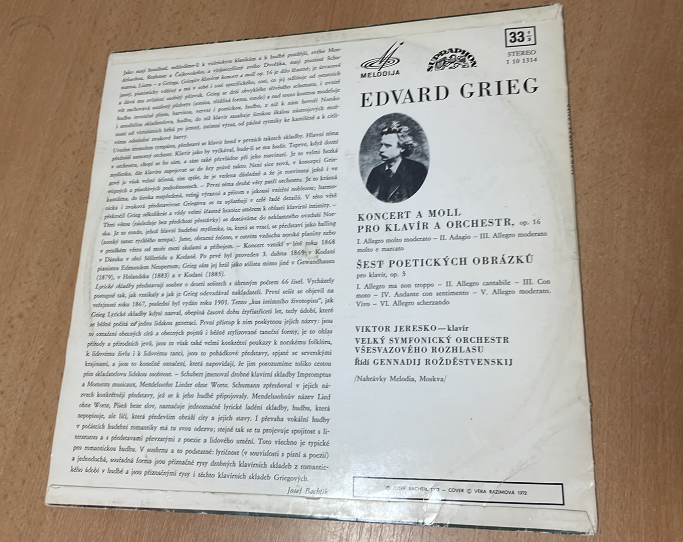 LP EDVARD GRIEG - KONCERT A MOLL PRO KLAVÍR 