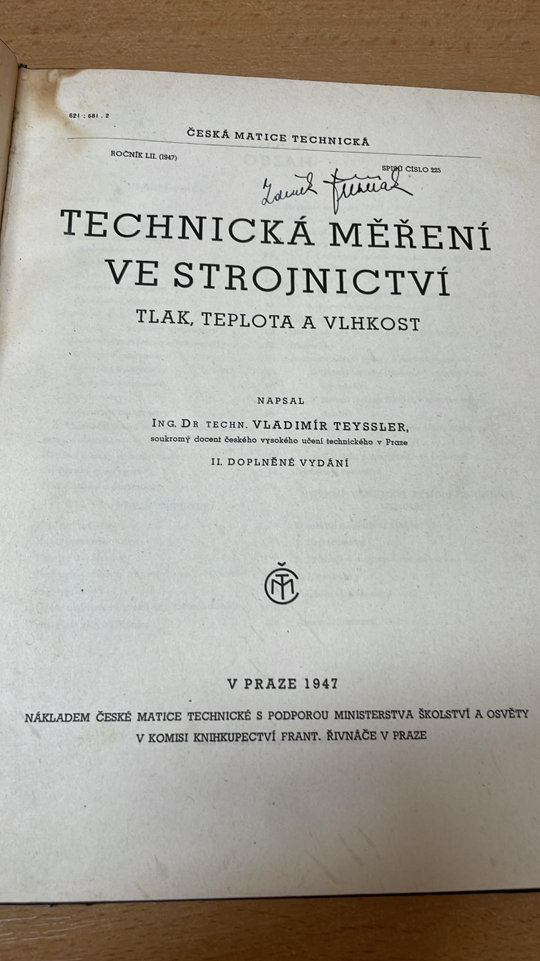 Vladimír Teyssler : Technická měření ve strojírenství