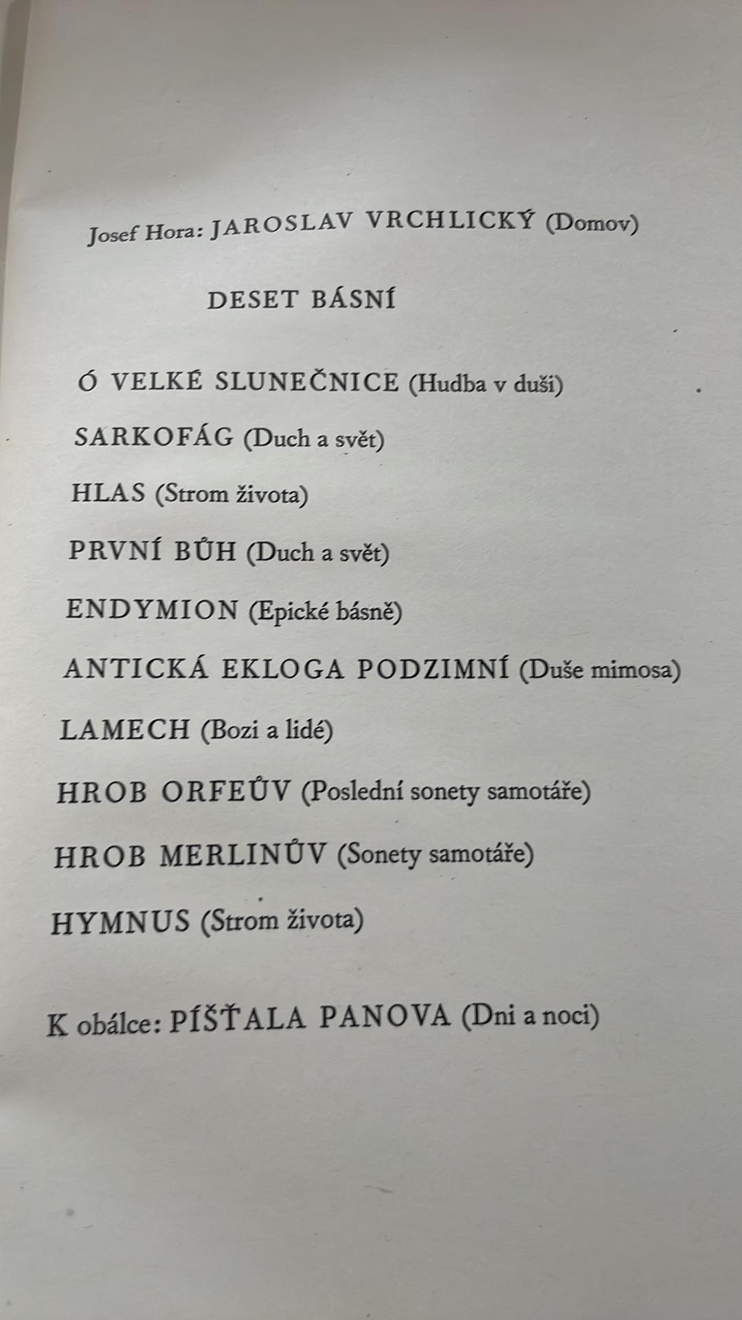 DRUHÝCH DESET BÁSNÍ JAROSLAVA VRCHLICKÉHO