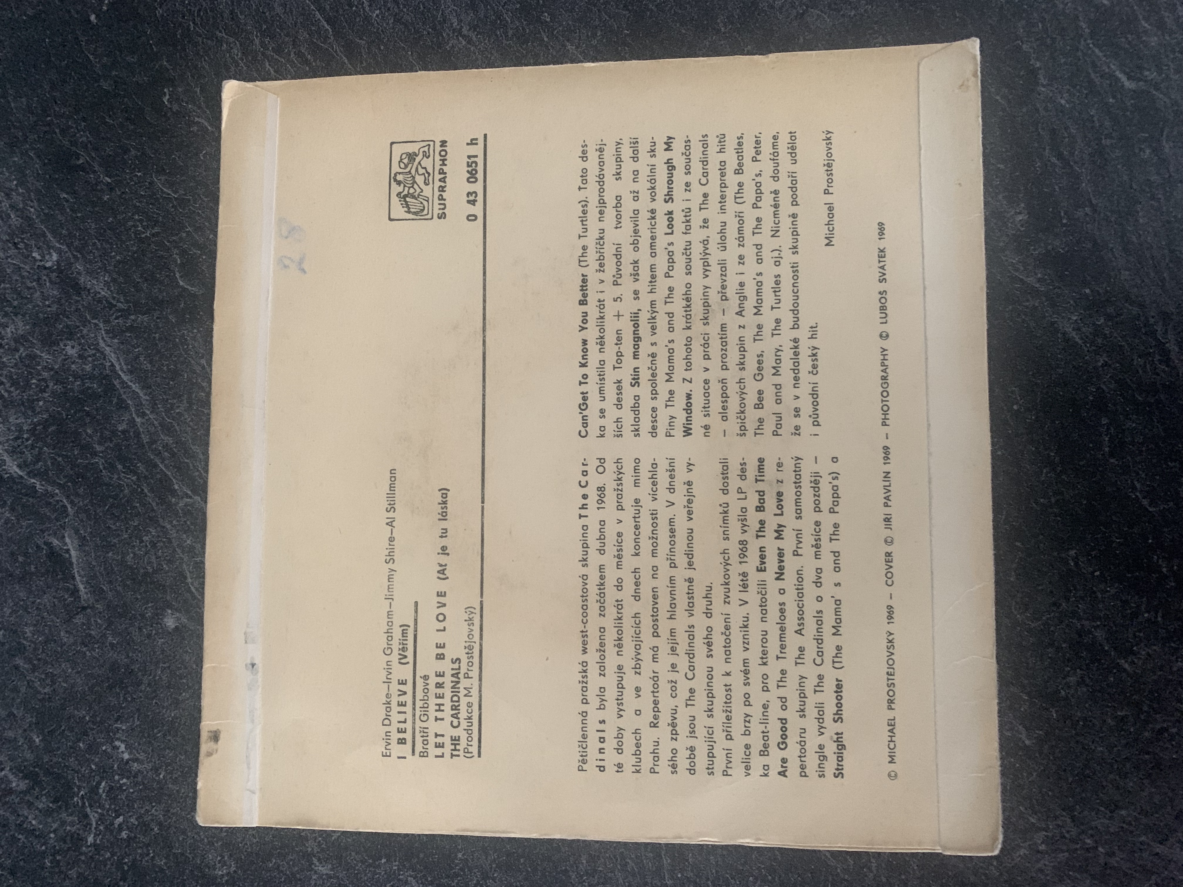 SP THE CARDINALS I BELIEVE / LET THERE BE LOVE 