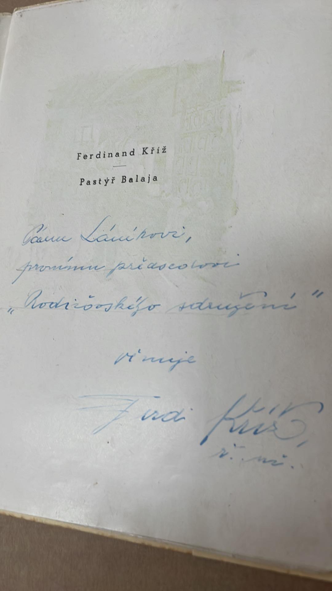 FERDINAND KŘÍŽ - PASTÝŘ BALAJA