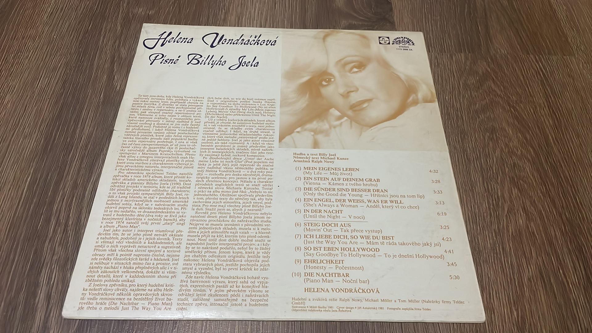LP HELENA VONDRÁČKOVÁ - PÍSNĚ BILLYHO JOELA