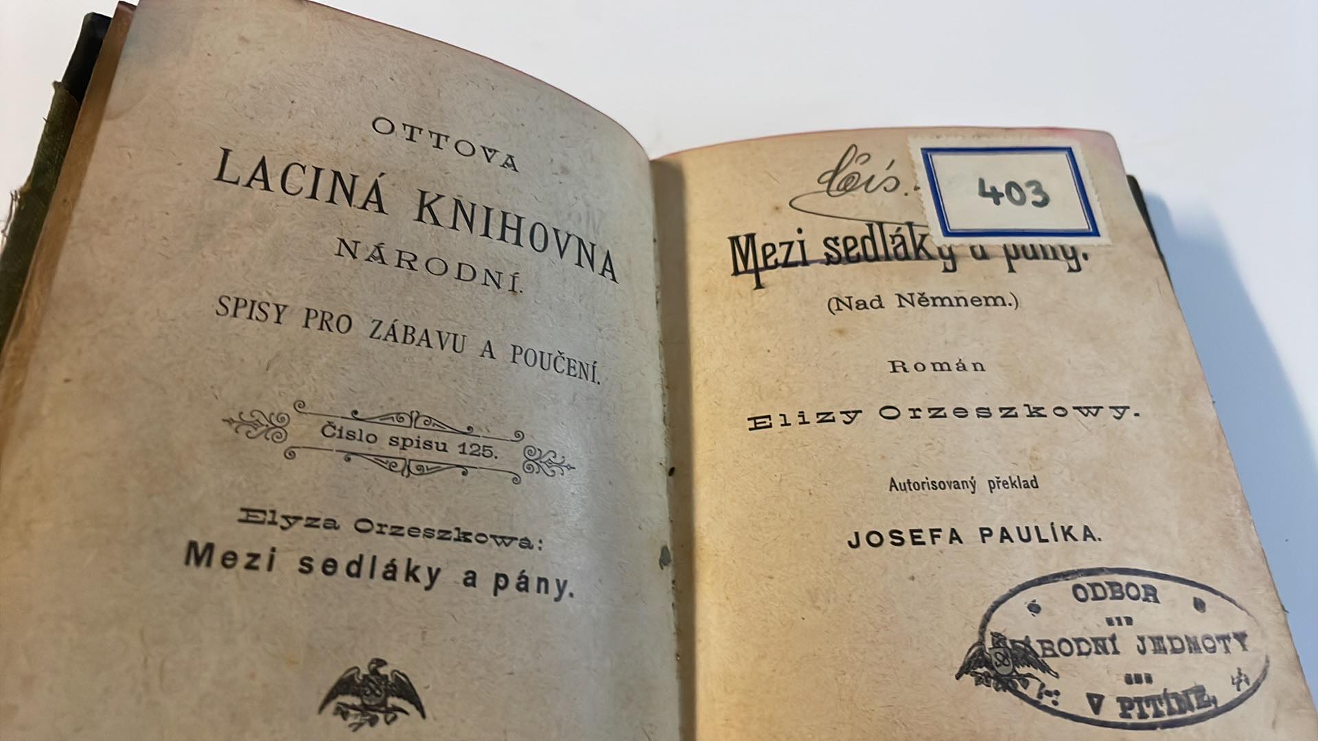 MEZI SEDLÁKY A PÁNY ROMÁN ELIZY ORTESZKOWY