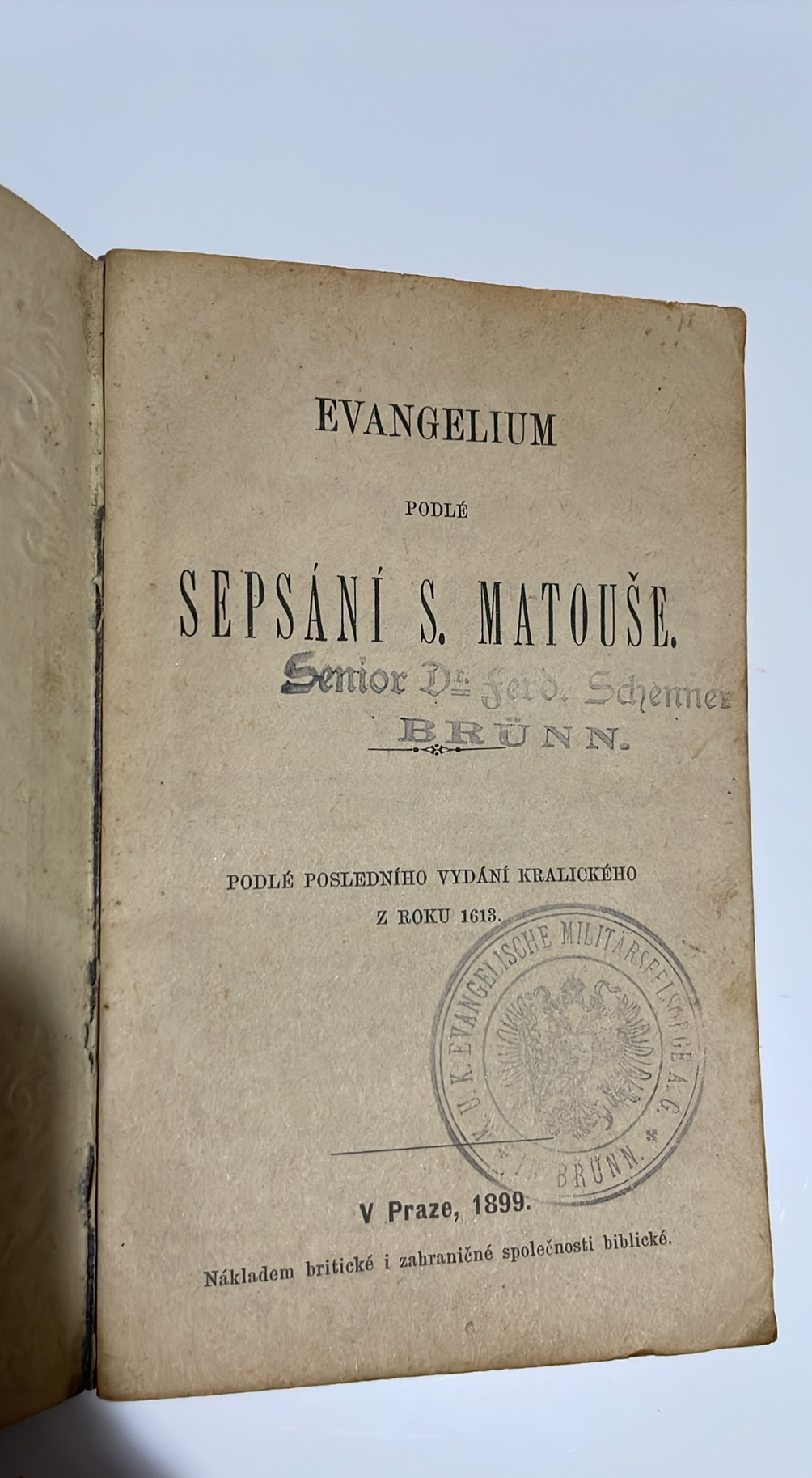EVANGELIUM PODLE SEPSÁNÍ S. MATOUŠE
