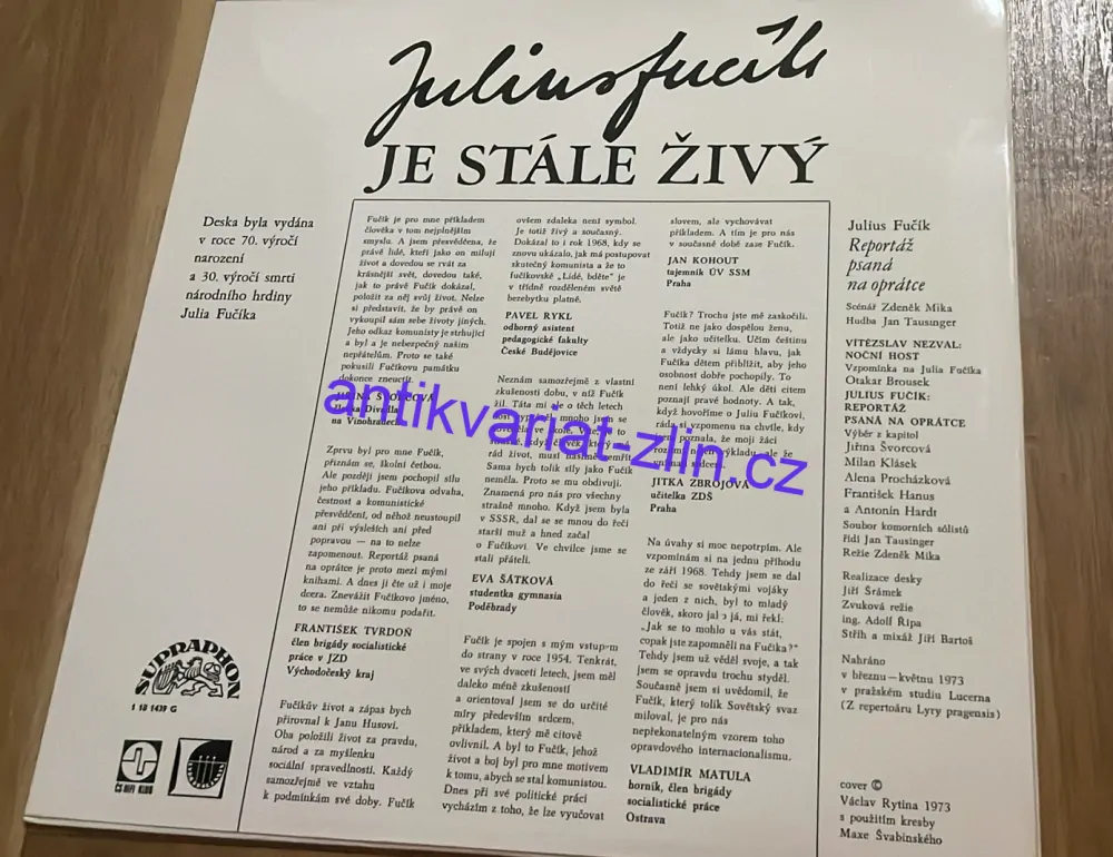 LP JULIUS FUČÍK JE STÁLE ŽIVÝ