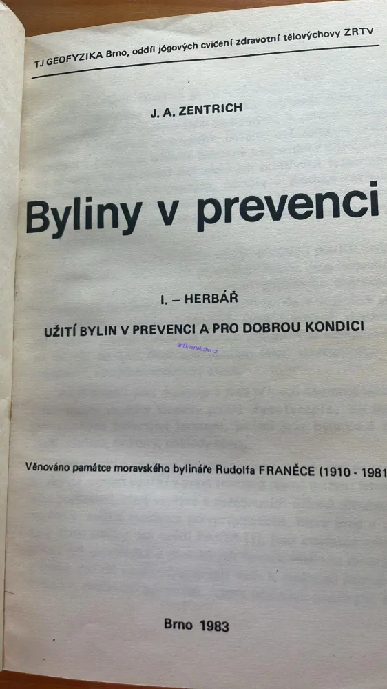 J. A. ZENTRICH : BYLINY V PREVENCI