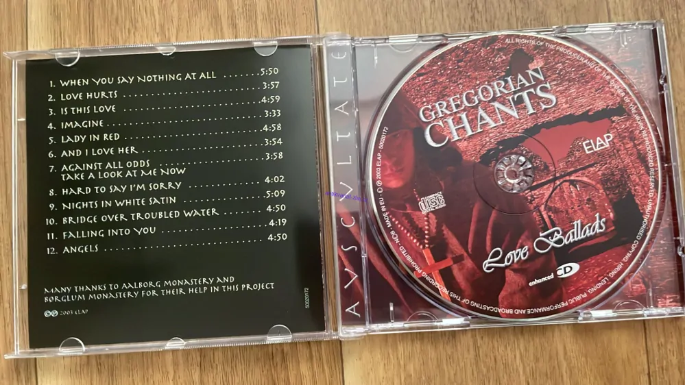 CD GREGORIAN CHANTS : LOVE BALLADS