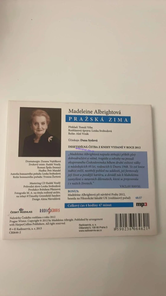 AUDIOKNIHA : MADELEINE ALBRIGHTOVÁ : PRAŽSKÁ ZIMA