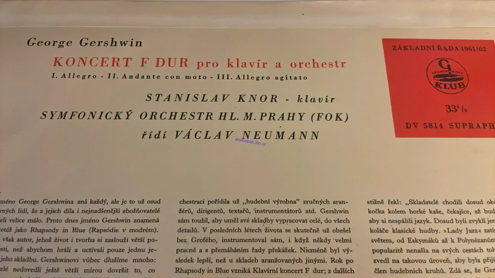 LP GEORGE GERSHWIN : KONCERT F DUR