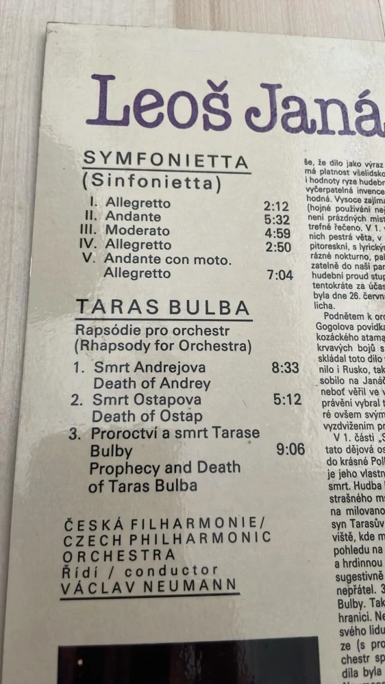 LP LEOŠ JANÁČEK : TARAS BULBA