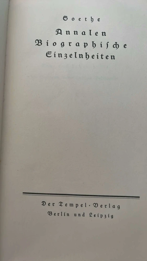 GOETHE ANNALEN BIOGRAPHISCHE EINZELHEITEN