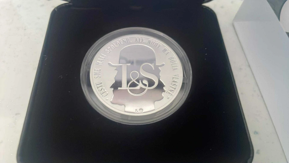 Strieborná uncová medaile Milan Lasica a Július Satínský