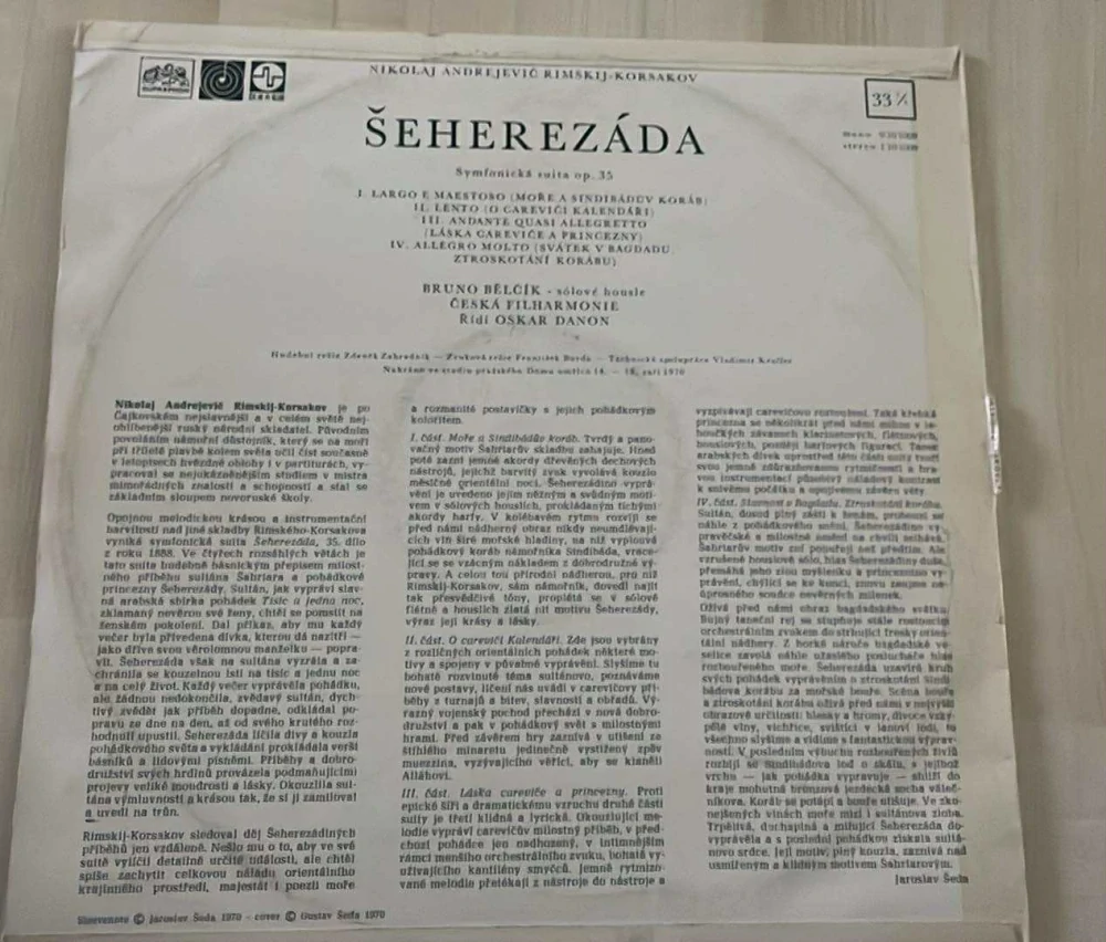 LP ŠEHEREZÁDA : NIKOLAJ ANDREJEVIČ RIMSKIJ - KORSAKOV