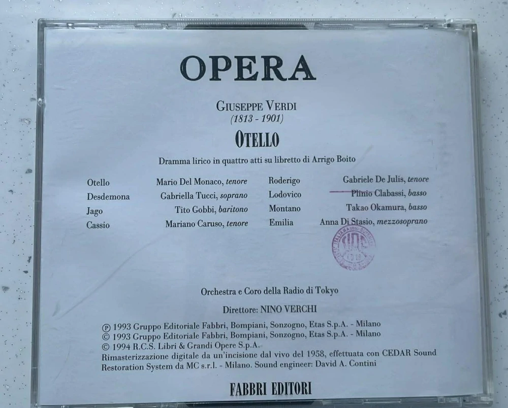 CD OPERA : GIUSEPPE VERDI - OTELLO