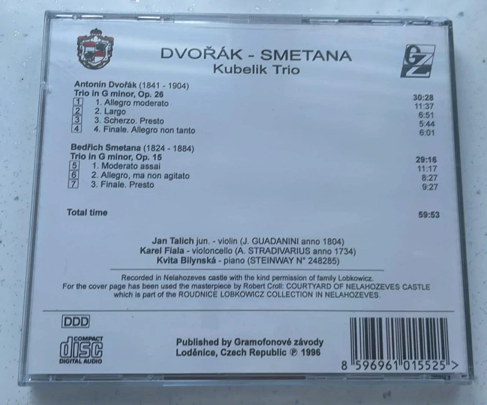 CD KUBELIK TRIO : DVOŘÁK - SMETANA