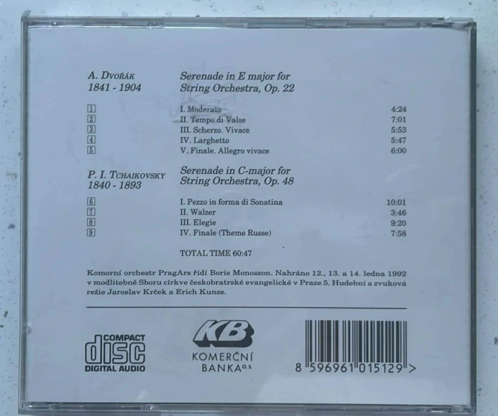 CD A. DVOŘÁK SERENADE IN E MAJOR FOR OP. 22