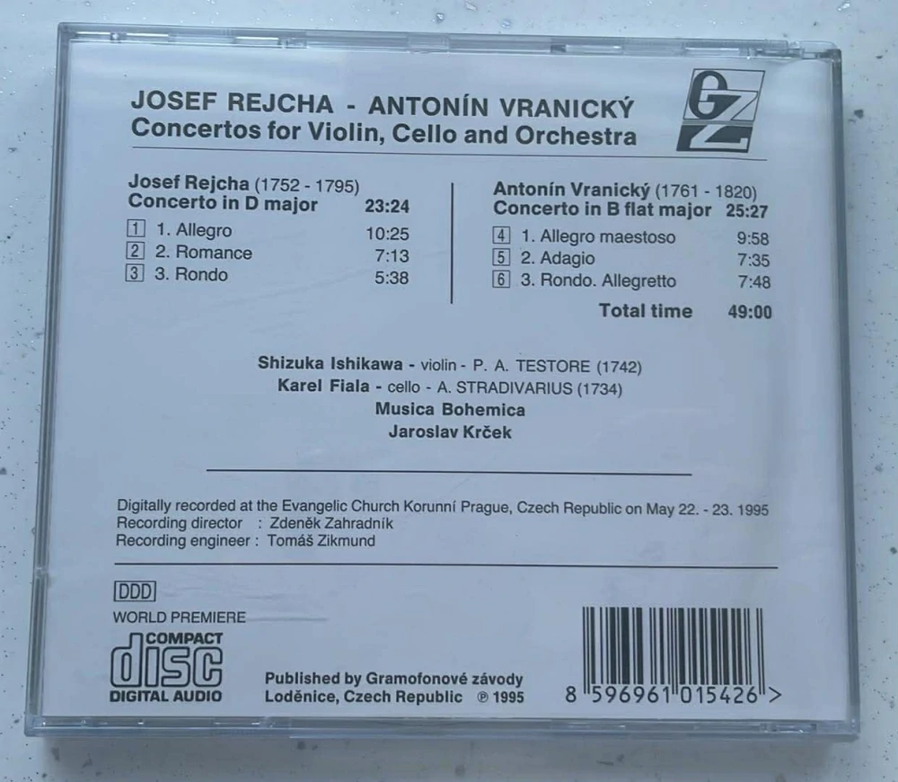 CD JOSEF REJCHA : ANTONÍN VRANICKÝ