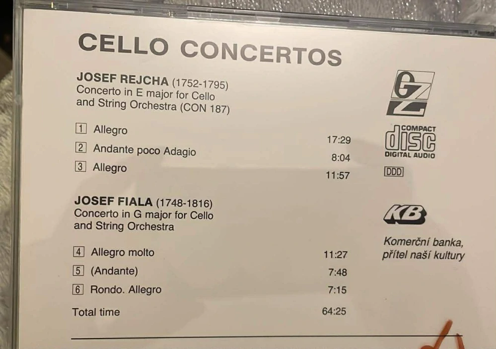 CD JOSEF REJCHA : CELLO CONCERTOS