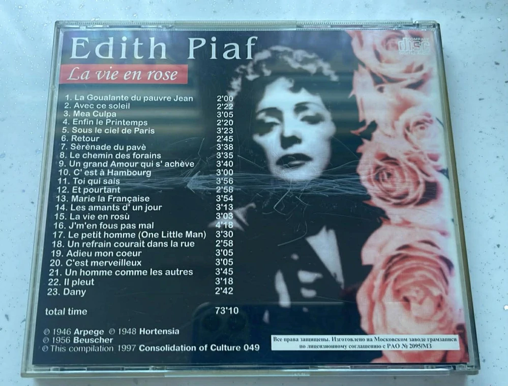 CD EDITH PIAF : LA VIE EN ROSE