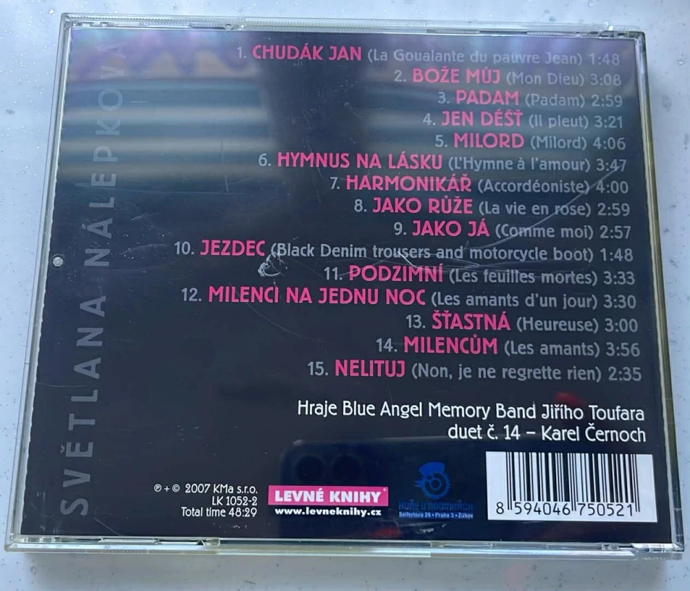 CD EDITH PIAF : NEJKRÁSNĚJŠÍ PÍSNĚ S ČESKÝMI TEXTY JIŘÍHO DĚDEČKA