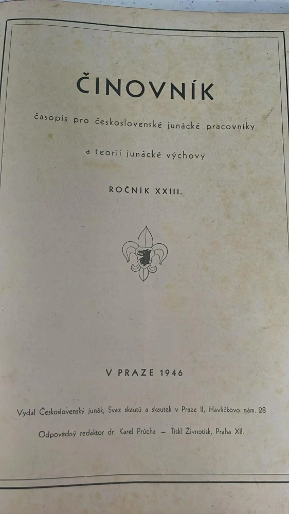 ČINOVNÍK časopis pro československé junácké pracovníky a teorie junácké výchovy