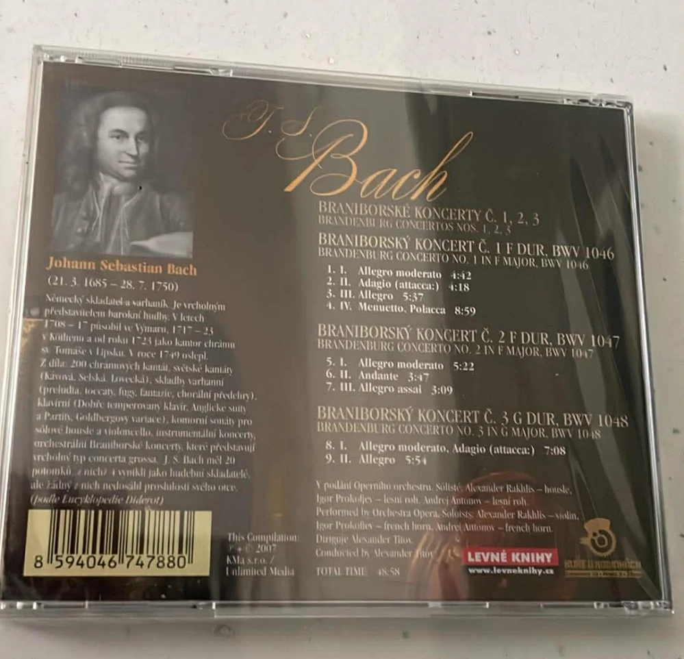 CD J. S. BACH : BRANIBORSKÉ KONCERTY Č. 1,2,3