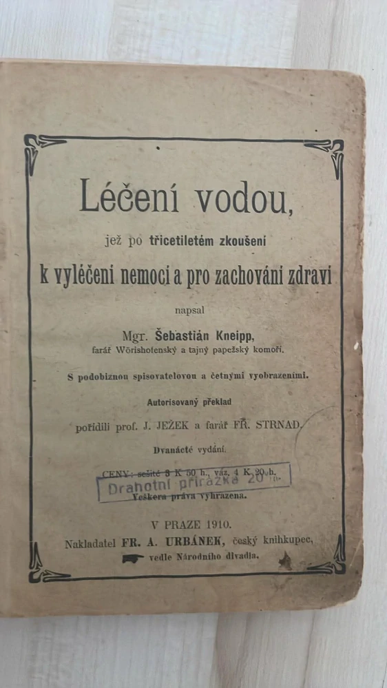Mgr. Šebastián Kneipp : Léčení vodou