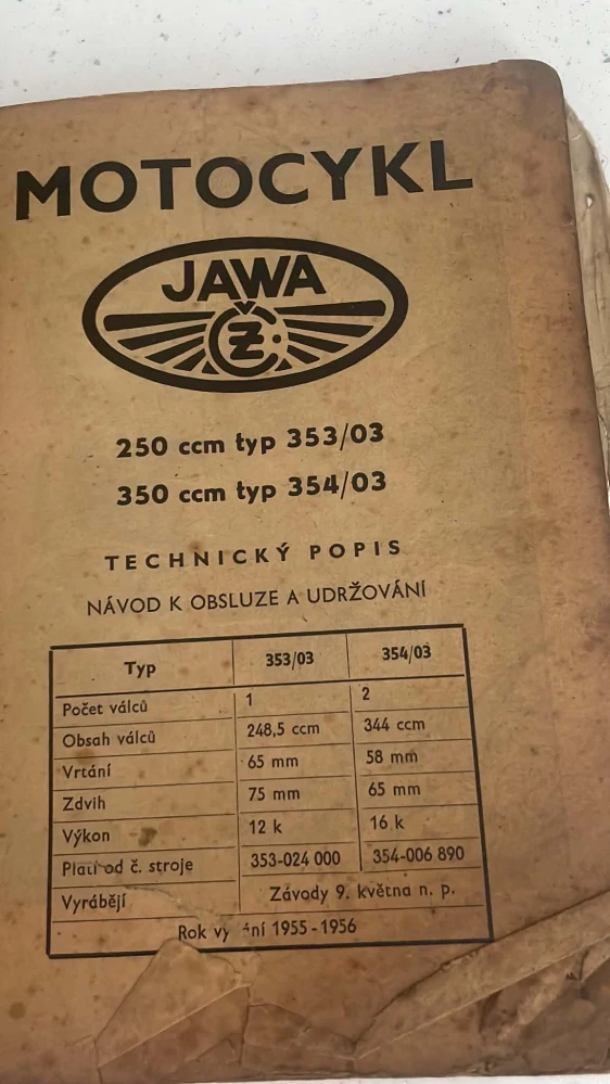 MOTOCYKL JAWA : TECHNICKÝ POPIS