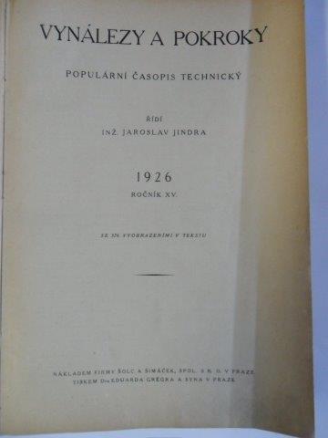 POPULÁRNÍ ČASOPIS TECHNICKÝ 1926-1927