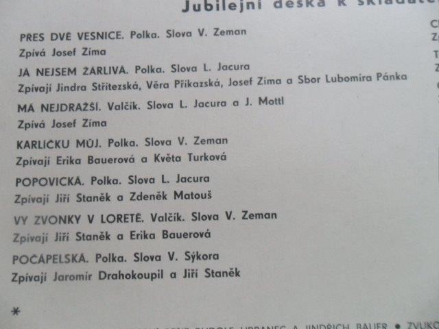 LP DESKA - JOSEF PONCAR / PŘES DVĚ VESNICE