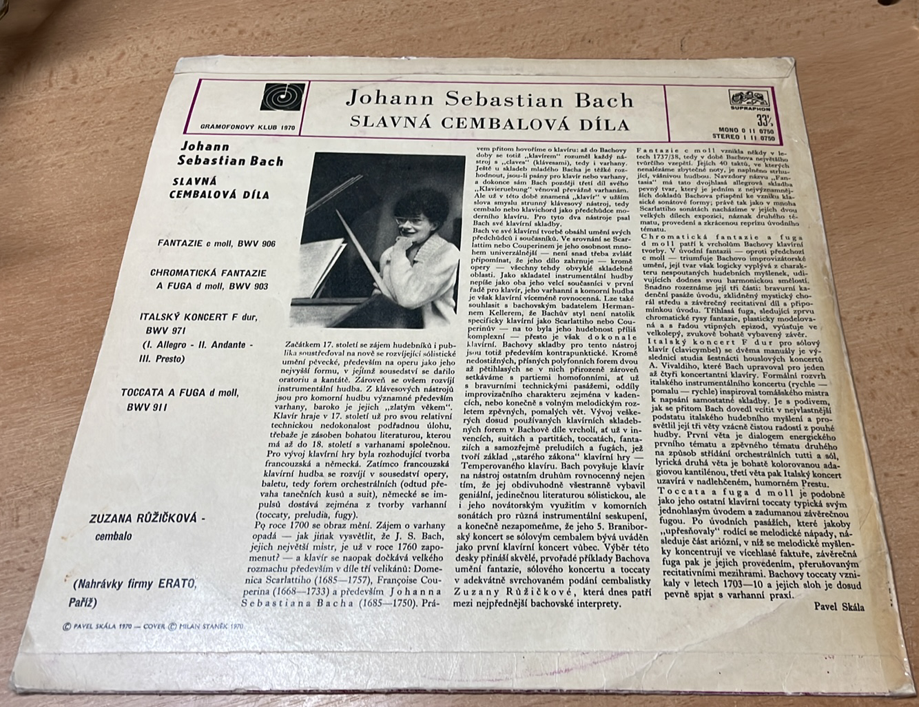 LP ZUZANA RŮŽIČKOVÁ HRAJE J. SEBASTIAN BACH