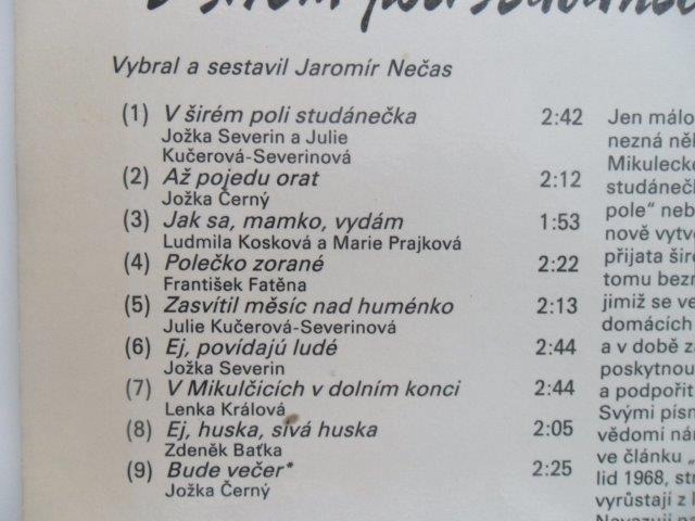 LP DESKA - PÍSNIČKY FANOŠA MIKULECKÉHO