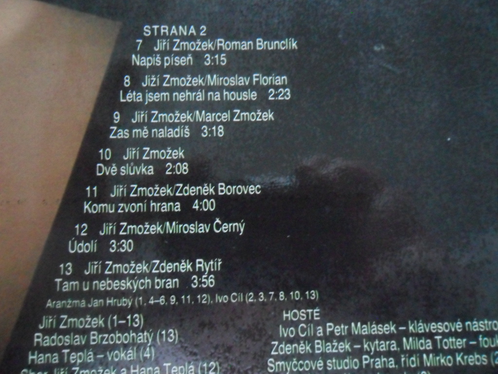 LP - JIŘÍ ZMOŽEK UŽ MI, LÁSKO NENÍ DVACET LET