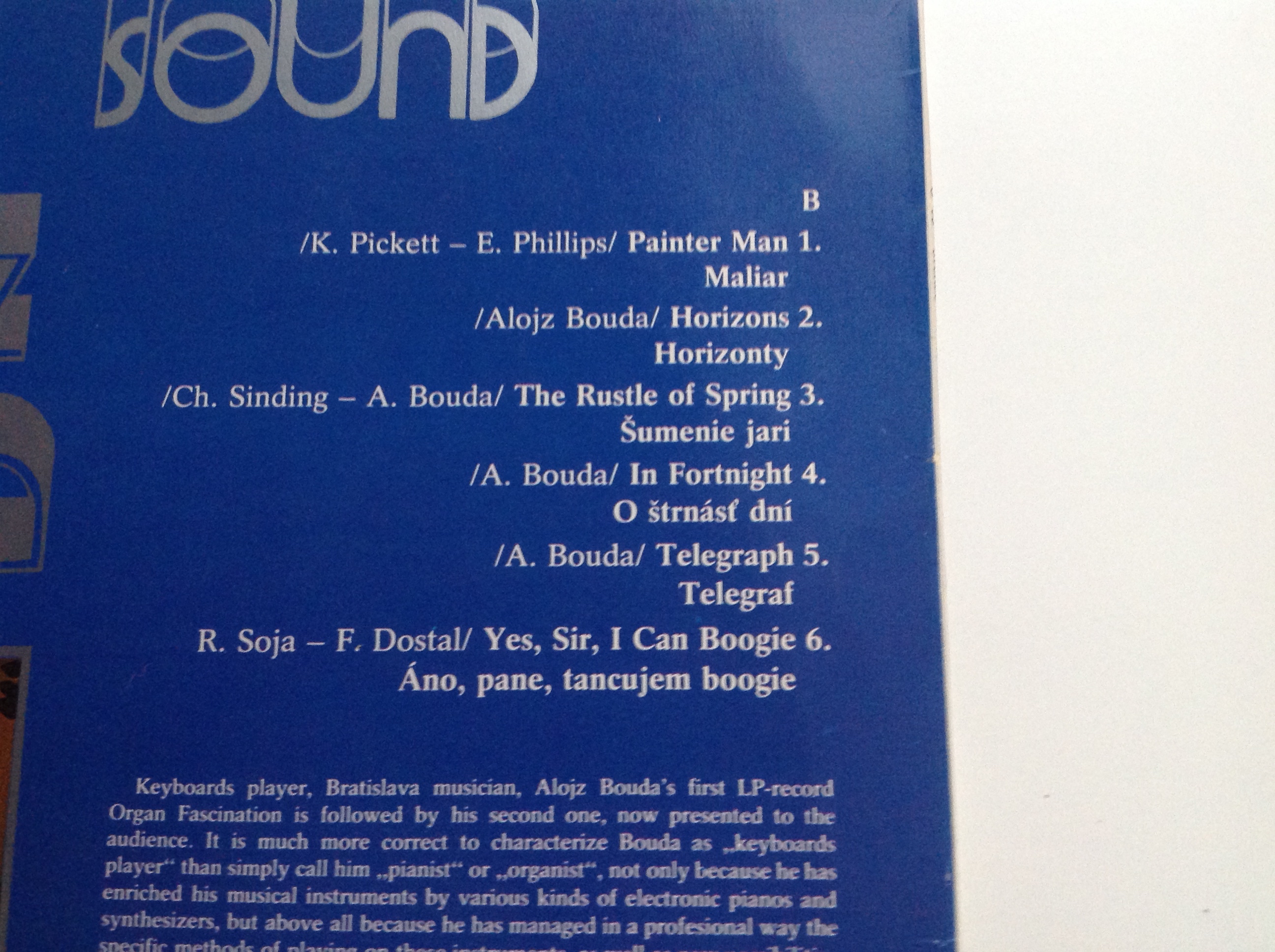 LP DESKA - ALOJZ BOUDA - SYNTHESIZER SOUND