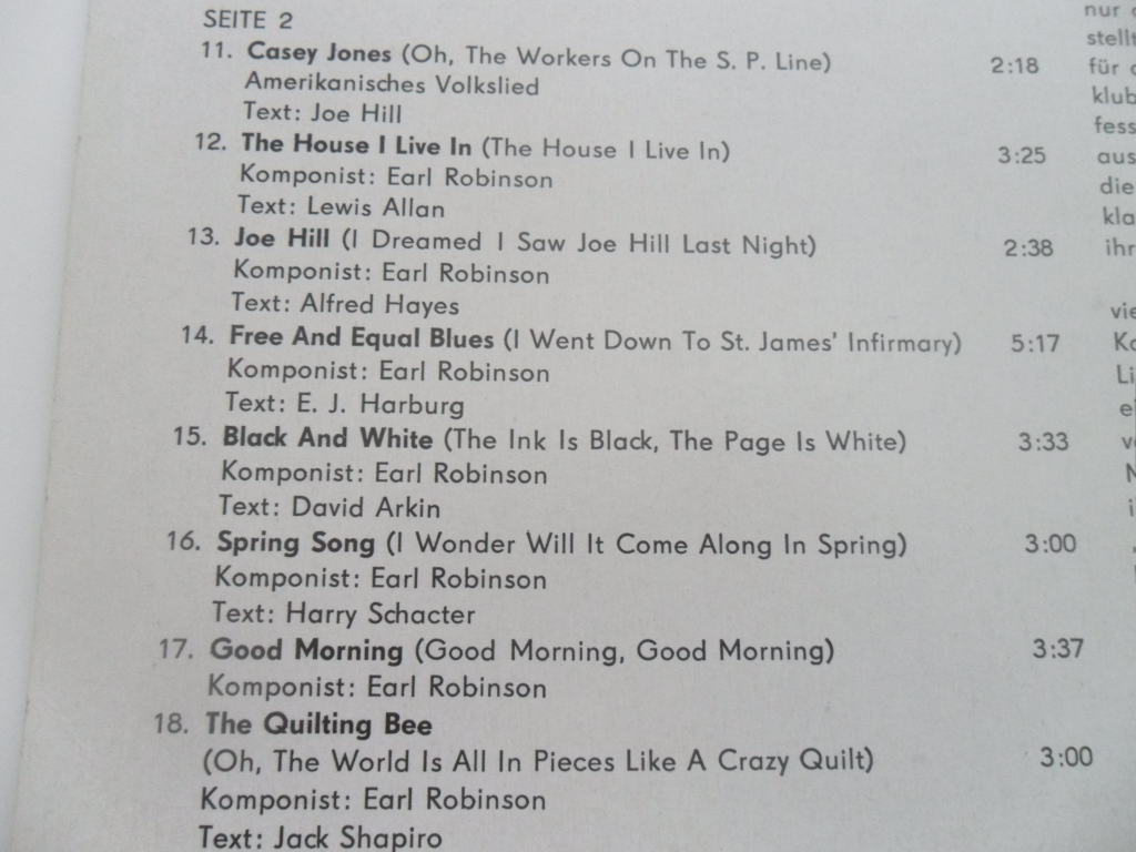 LP DESKA - PAU ROBESON UND EARL ROBINSON SINGEN (DAS ANDERE AMERICA) 