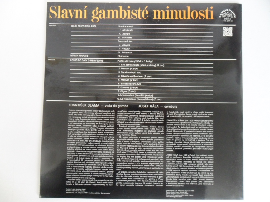 LP SLAVNÍ GAMBISTÉ MINULOSTI (FRANTIŠEK SLÁMA...)